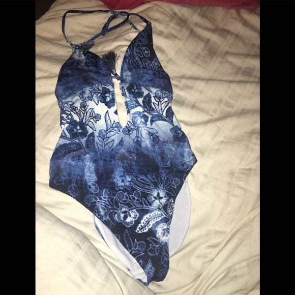 The Bikini Lab Blue Floral One Piece Swimsuit - Picture 8 of 9